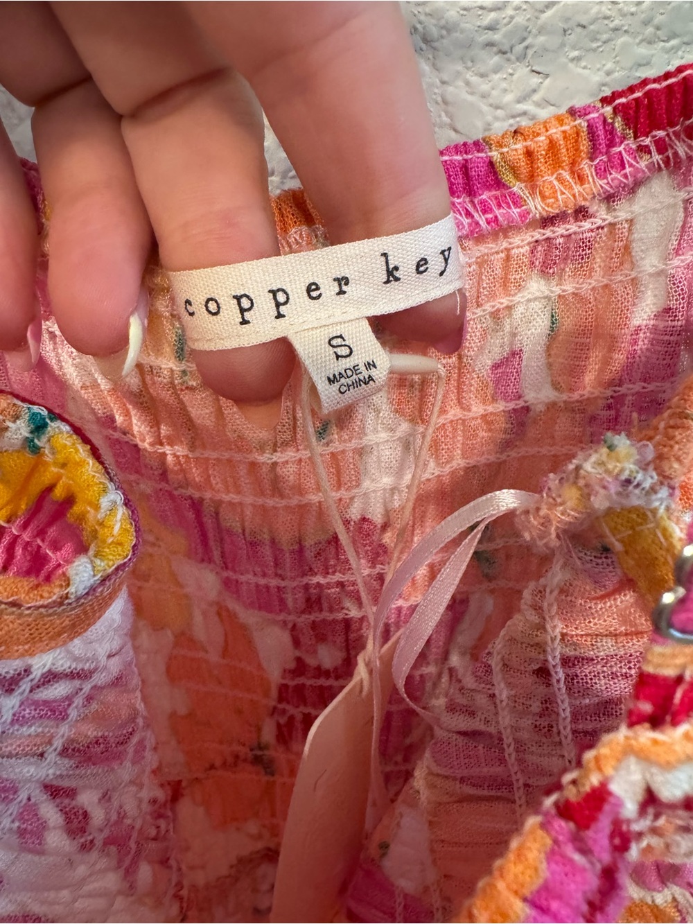 Copper Key Floral Smocked Wide-Leg Jumpsuit – NWT – Size Small - Picture 8 of 10